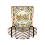 Vibrant Italian City Ceramic Coasters - Six Tile Set (4-inch) - Inspired by Historic Architecture