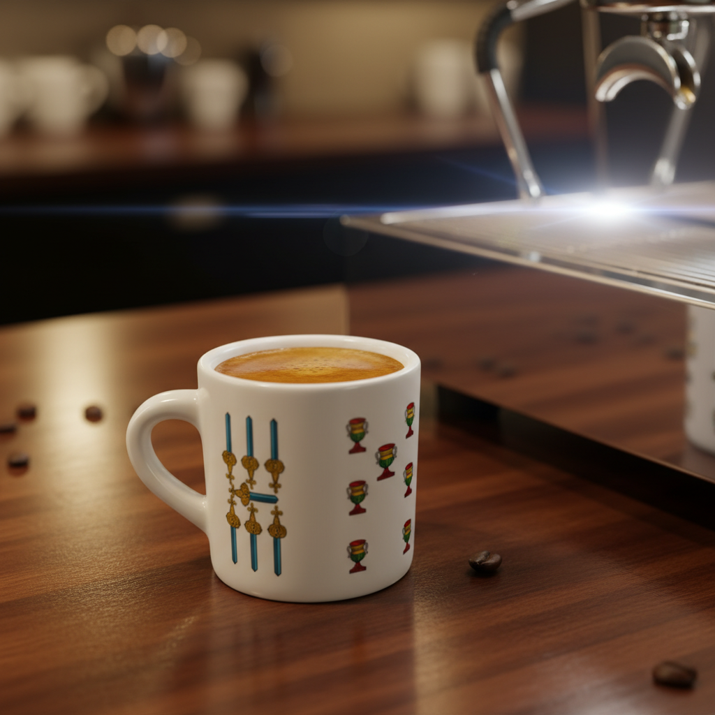 Italian Card Game Inspired Espresso Cup 6oz - Traditional Scopa Card Motifs - Authentic Cafe Style - Image 7