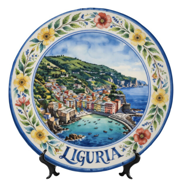 Italian Riviera Inspired Colorful Seaside Town Decorative Dish