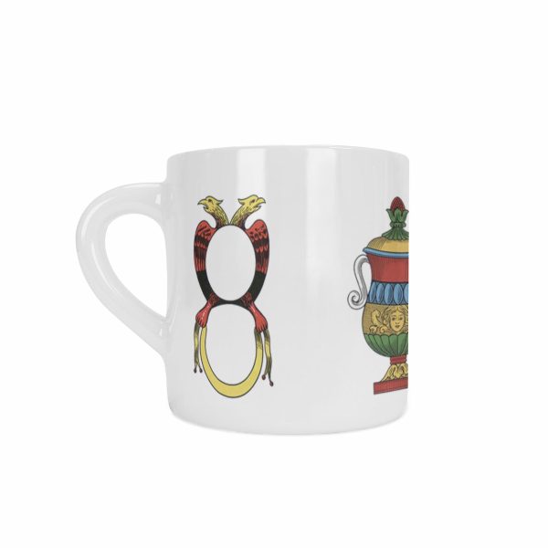 Italian Scopa Cards Espresso Cup 6oz Ceramic Mug Inspired By Classic Italian Card Games Retro Style