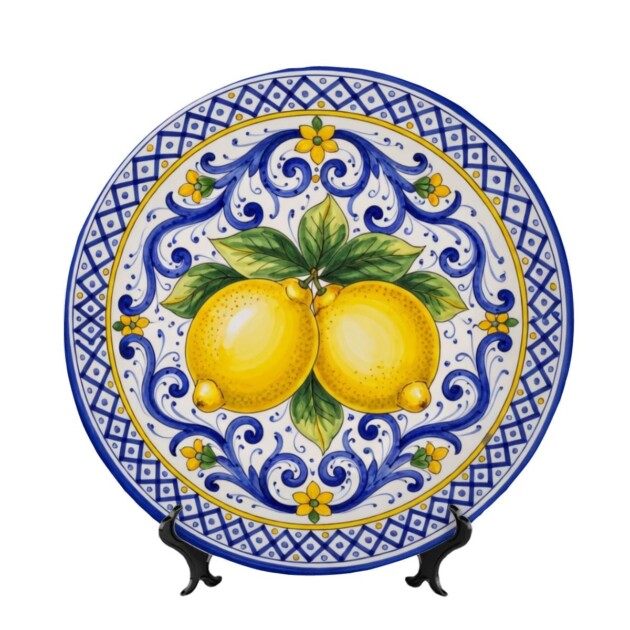 Ceramic Display Platter Inspired by Sorrento Italy Sun-Ripened Lemons