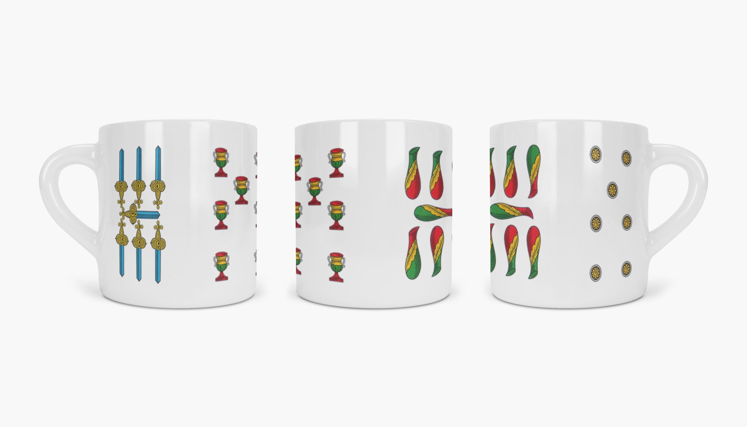 Italian Card Game Inspired Espresso Cup 6oz - Traditional Scopa Card Motifs - Authentic Cafe Style - Image 12