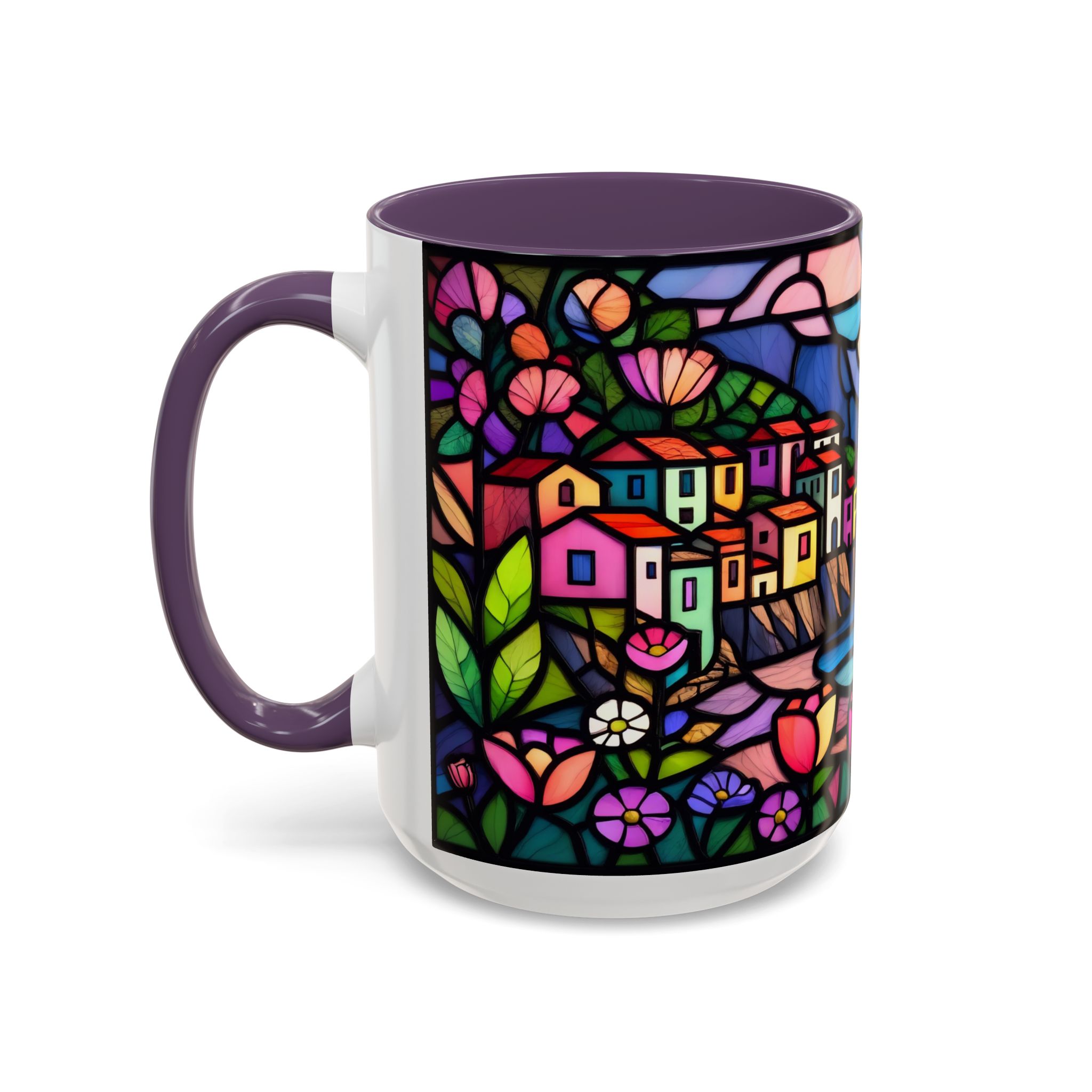 Italian Riviera Stained Glass Effect Mug – Coastal Scene Ceramic Coffee Cup (11oz 15oz) - Image 59