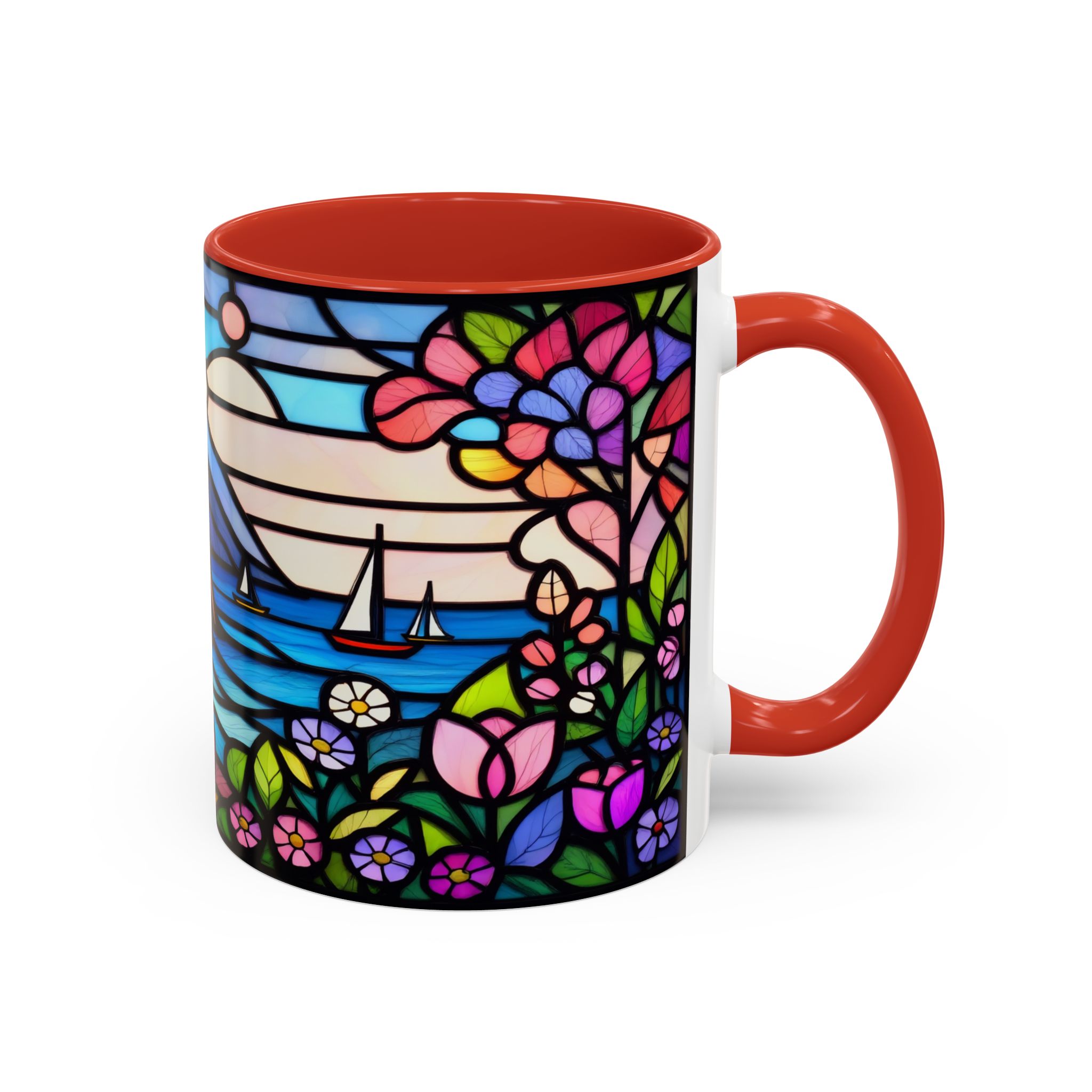 Italian Riviera Stained Glass Effect Mug – Coastal Scene Ceramic Coffee Cup (11oz 15oz) - Image 14