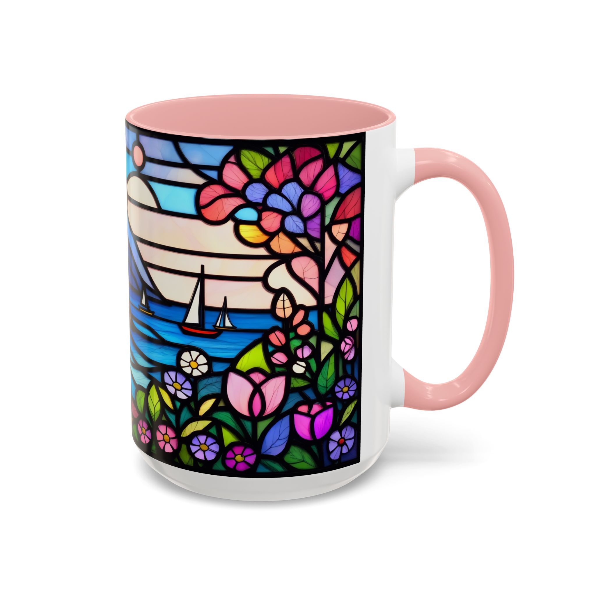 Italian Riviera Stained Glass Effect Mug – Coastal Scene Ceramic Coffee Cup (11oz 15oz) - Image 26