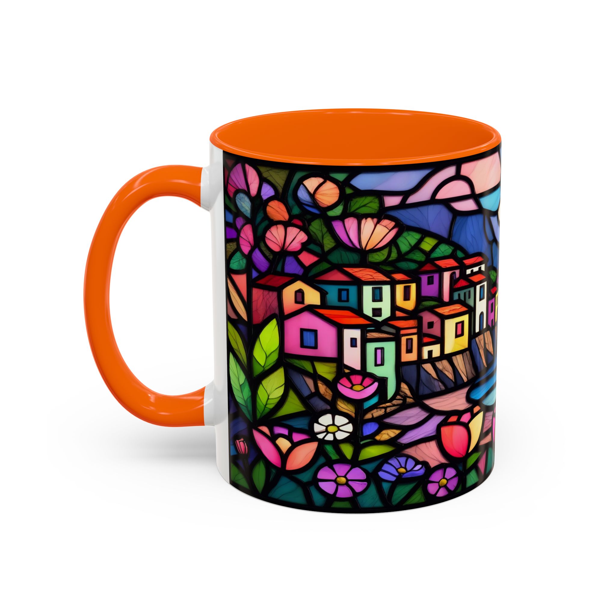 Italian Riviera Stained Glass Effect Mug – Coastal Scene Ceramic Coffee Cup (11oz 15oz) - Image 43