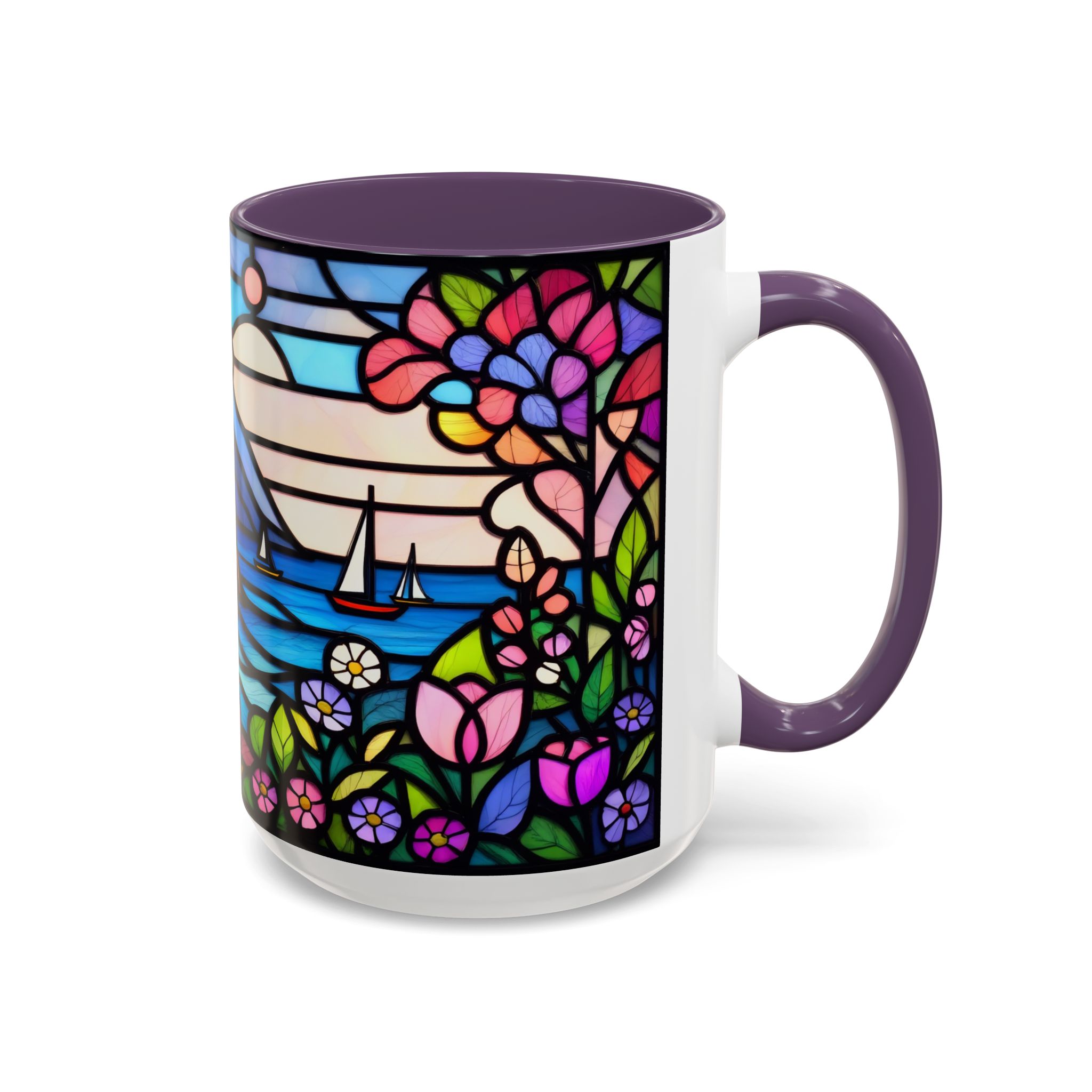 Italian Riviera Stained Glass Effect Mug – Coastal Scene Ceramic Coffee Cup (11oz 15oz) - Image 58