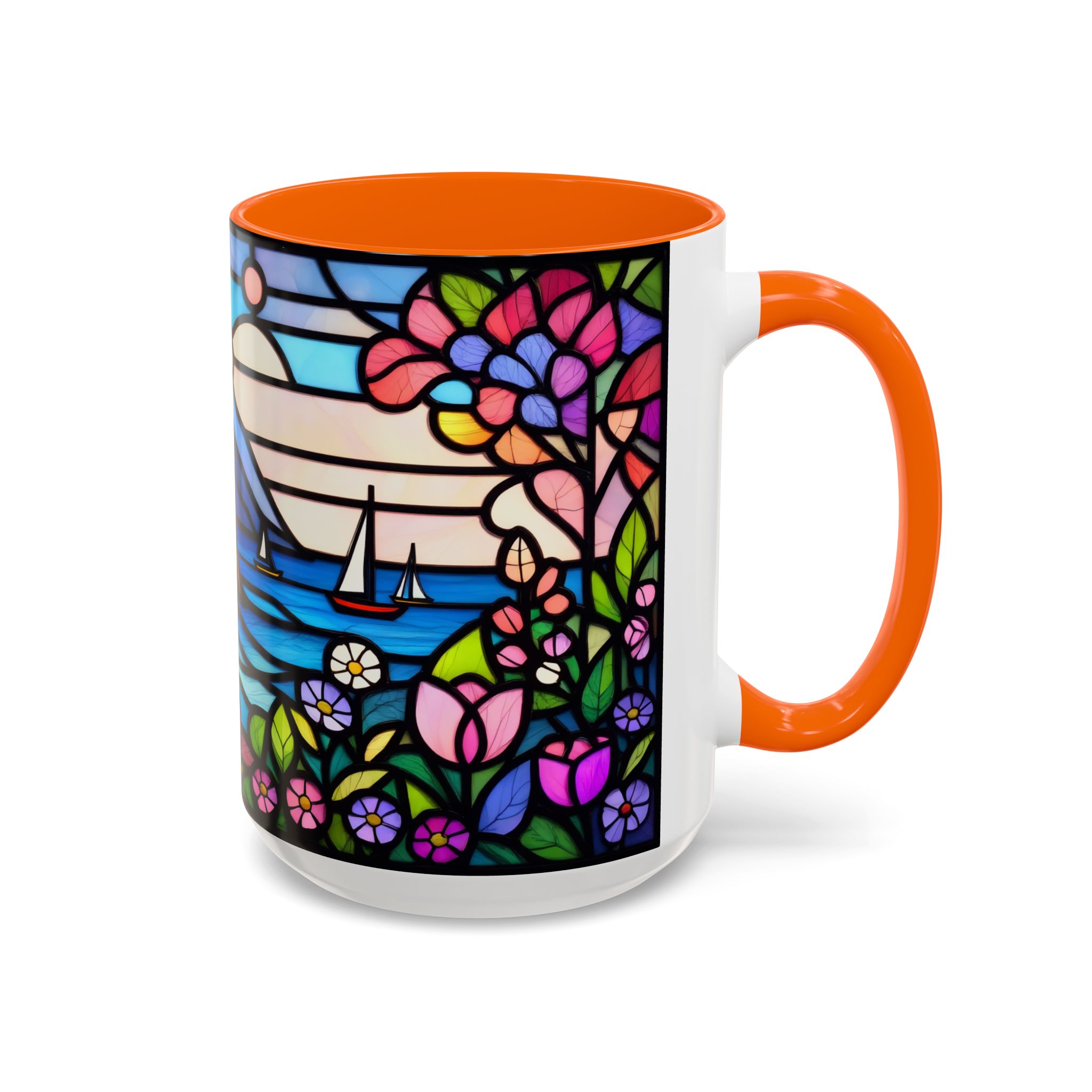 Italian Riviera Stained Glass Effect Mug – Coastal Scene Ceramic Coffee Cup (11oz 15oz) - Image 54