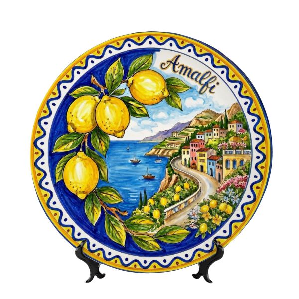 Amalfi Coast Display Plate Coastal Decor Inspired by Costiera Amalfitana Italy Ceramic Artwork Gift
