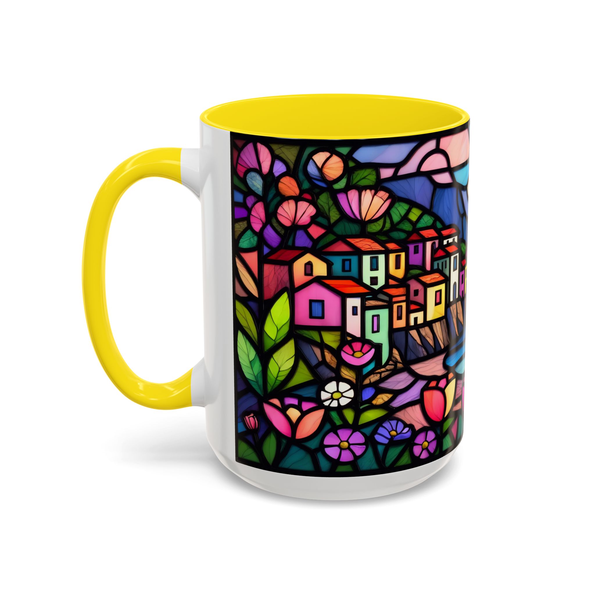 Italian Riviera Stained Glass Effect Mug – Coastal Scene Ceramic Coffee Cup (11oz 15oz) - Image 63