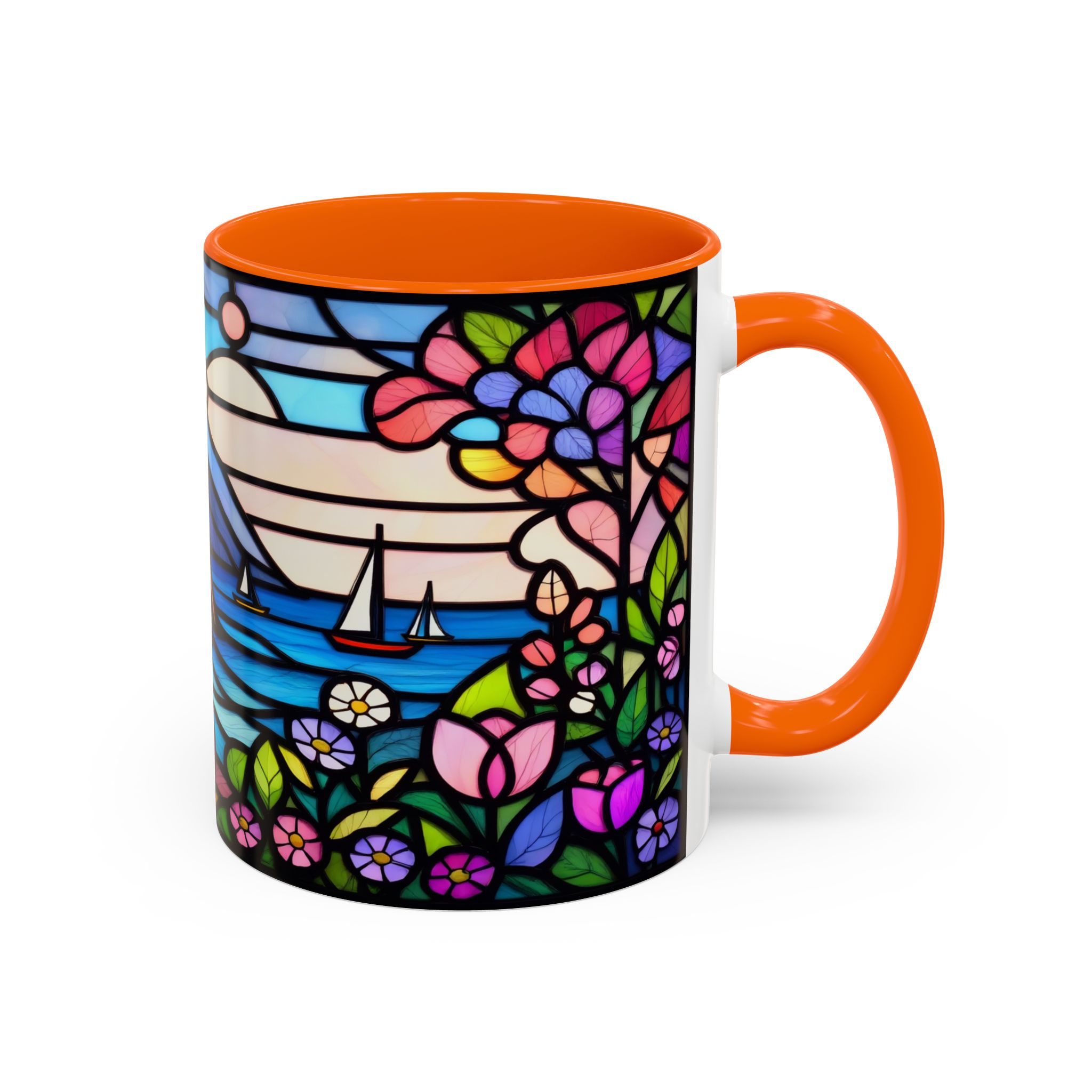 Italian Riviera Stained Glass Effect Mug – Coastal Scene Ceramic Coffee Cup (11oz 15oz) - Image 42