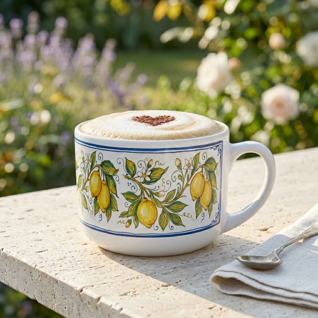 Amalfi Coast Morning 25oz Ceramic Latte Mug - Image 12