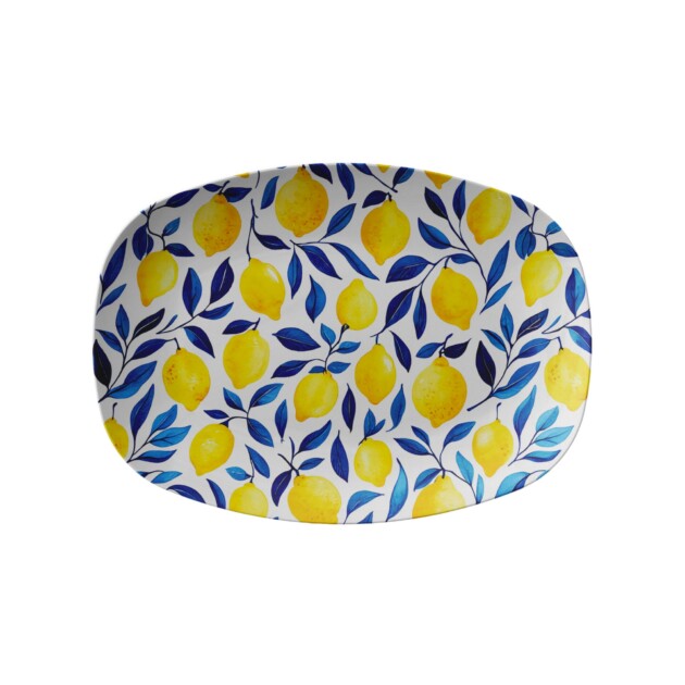 Coastal Lemon Grove Serving Platter Inspired by Positano Summer Vibe