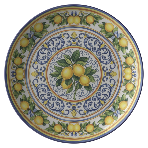 Dinnerware Polymer Plate Inspired by Amalfi Coast Lemon Orchard Unbreakable Reusable Plate