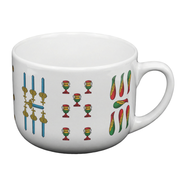 Large 25 Oz Mug Inspired by Italian Scopa Game Number Seven Card