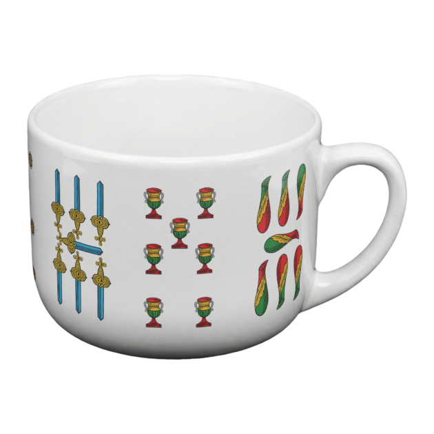 Large 25 Oz Mug Inspired by Italian Scopa Game Number Seven Card