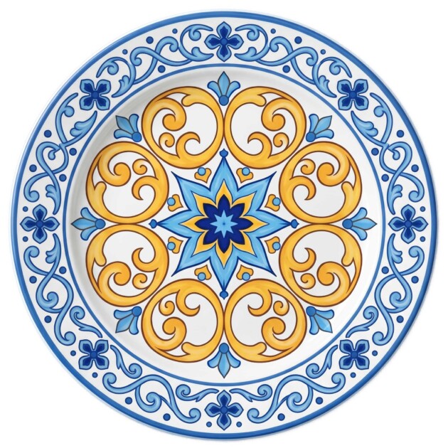 Decorative Majolica Inspired Porcelain Dinner Plates Set of 4