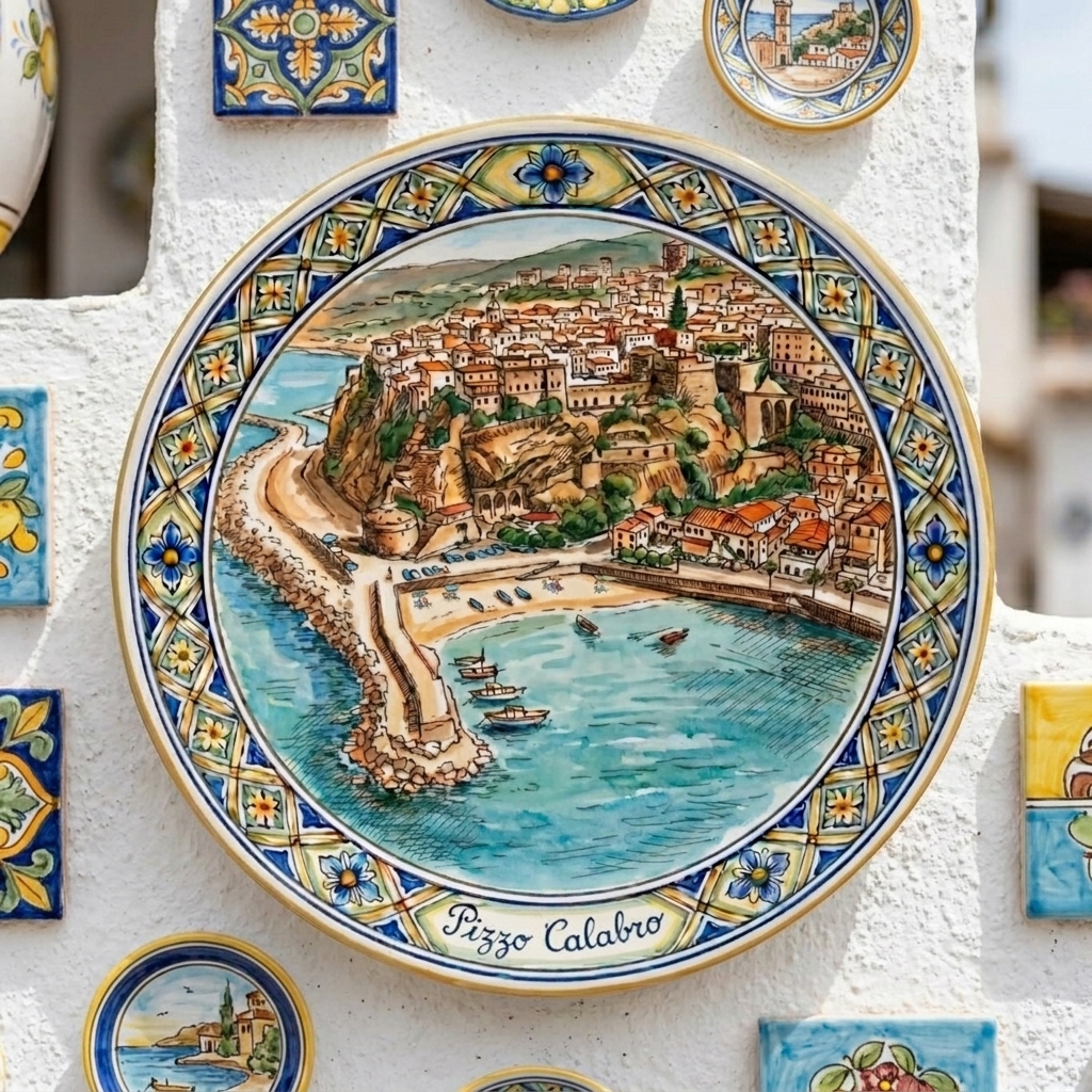 Seaside Italy Display Plate, Inspired by Pizzo Calabro Harbor, Mediterranean Home Decor Ceramic - Image 6