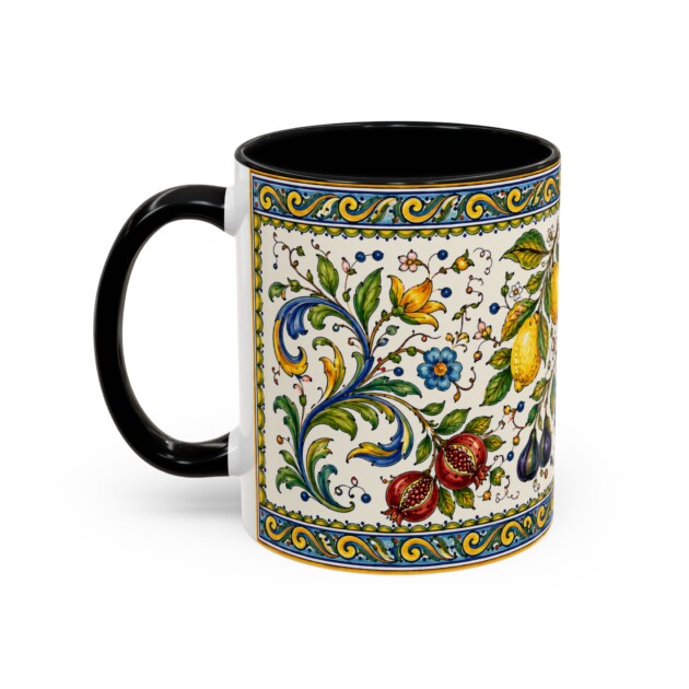 Mediterranean Fruit Pattern Mug | Accent Coffee Mug 11oz 15oz