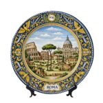 Rome Italy Landmark Display Plate Souvenir Inspired by Ancient Roman City Architecture Decor