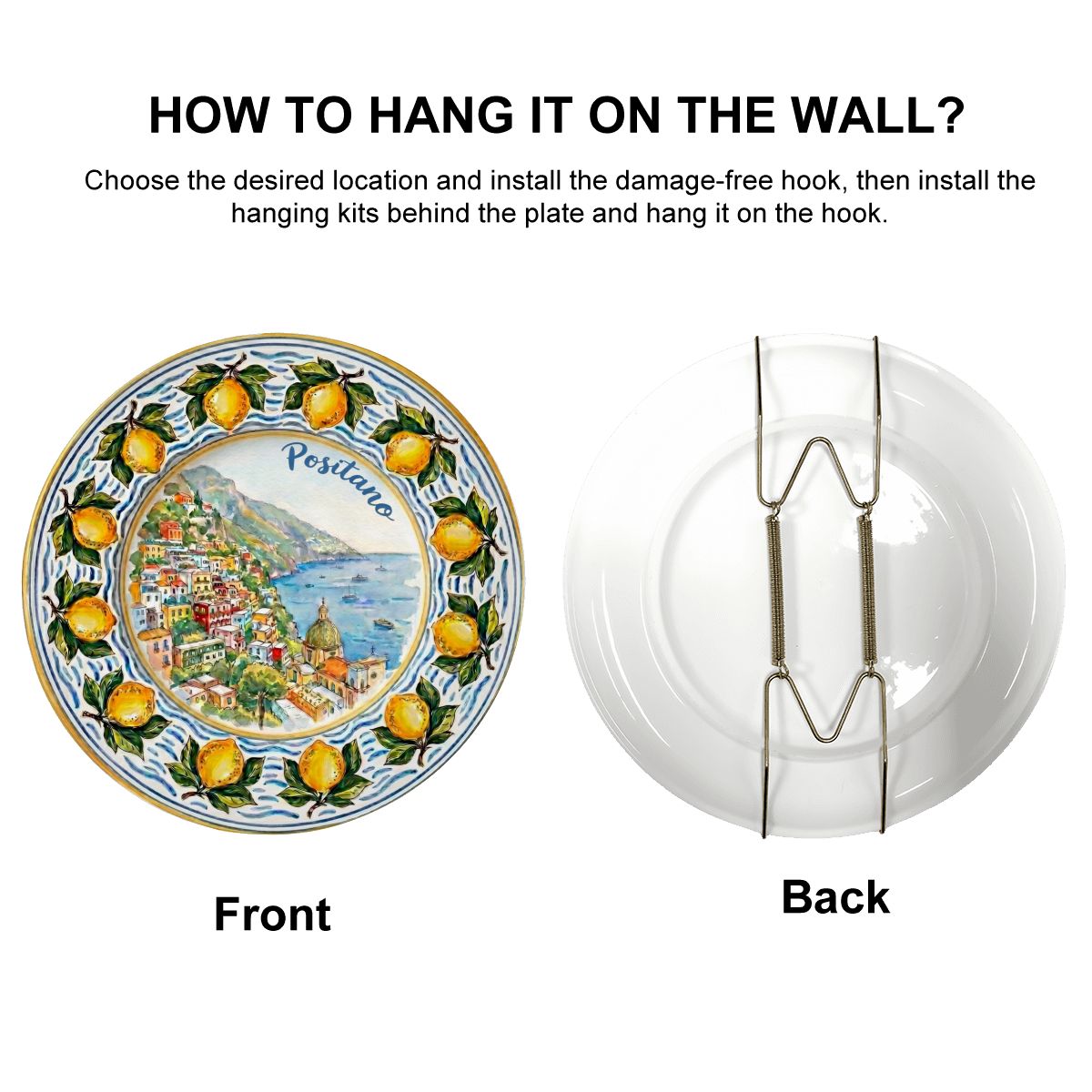 Positano Italy Travel Gift Ceramic Display Plate Amalfi Coast Decor - Image 14