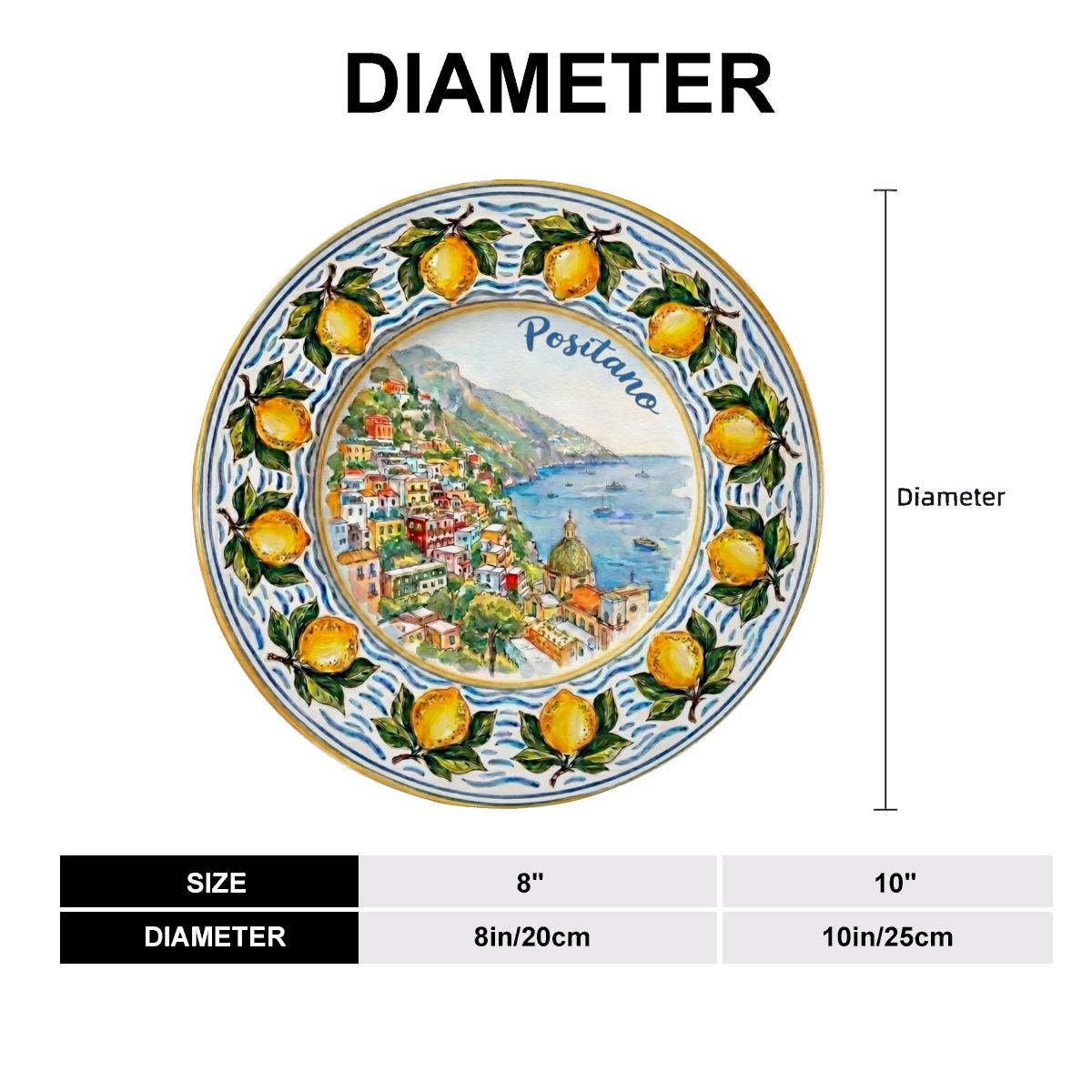 Positano Italy Travel Gift Ceramic Display Plate Amalfi Coast Decor - Image 12