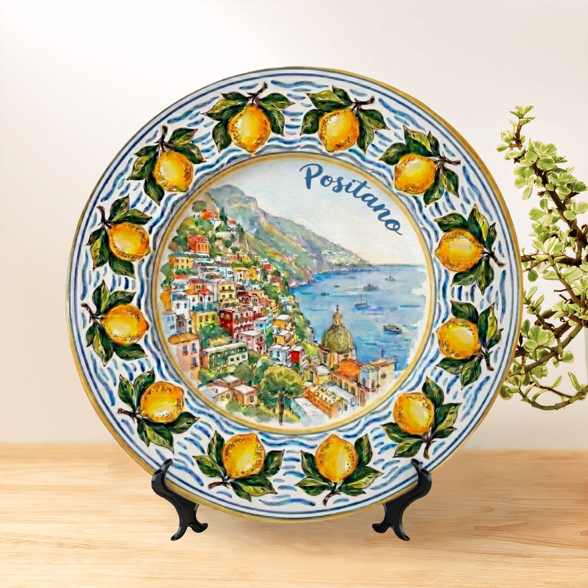 Positano Italy Travel Gift Ceramic Display Plate Amalfi Coast Decor - Image 2