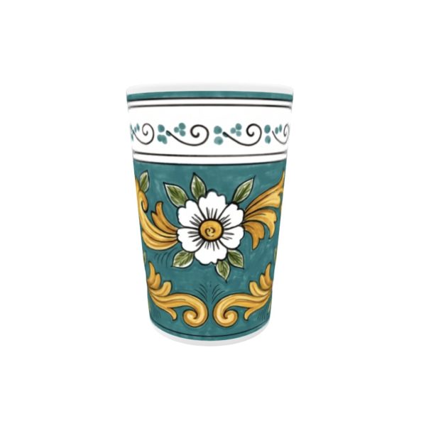 Ceramic Limoncello Shot Cup 89mL 3oz Italian Majolica Style Floral Design (1 Cup)