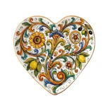 Heart Shaped Ceramic Top Jewelry Holder Inspired by Amalfi Coast Lemon Sunflower Ring Dish Gift
