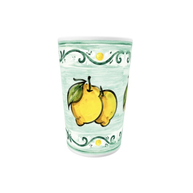Limoncello Ceramic Cup Inspired by Italian Riviera Yellow Lemon Motif 89mL Liqueur Tasting Glass (1 Cup)