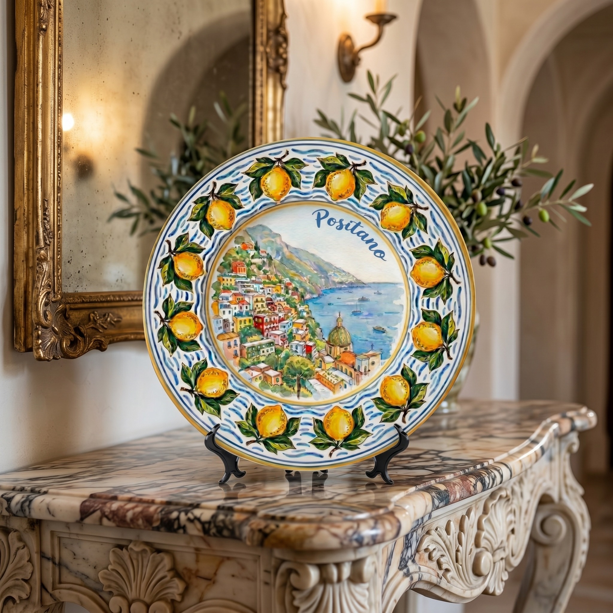 Positano Italy Travel Gift Ceramic Display Plate Amalfi Coast Decor - Image 8