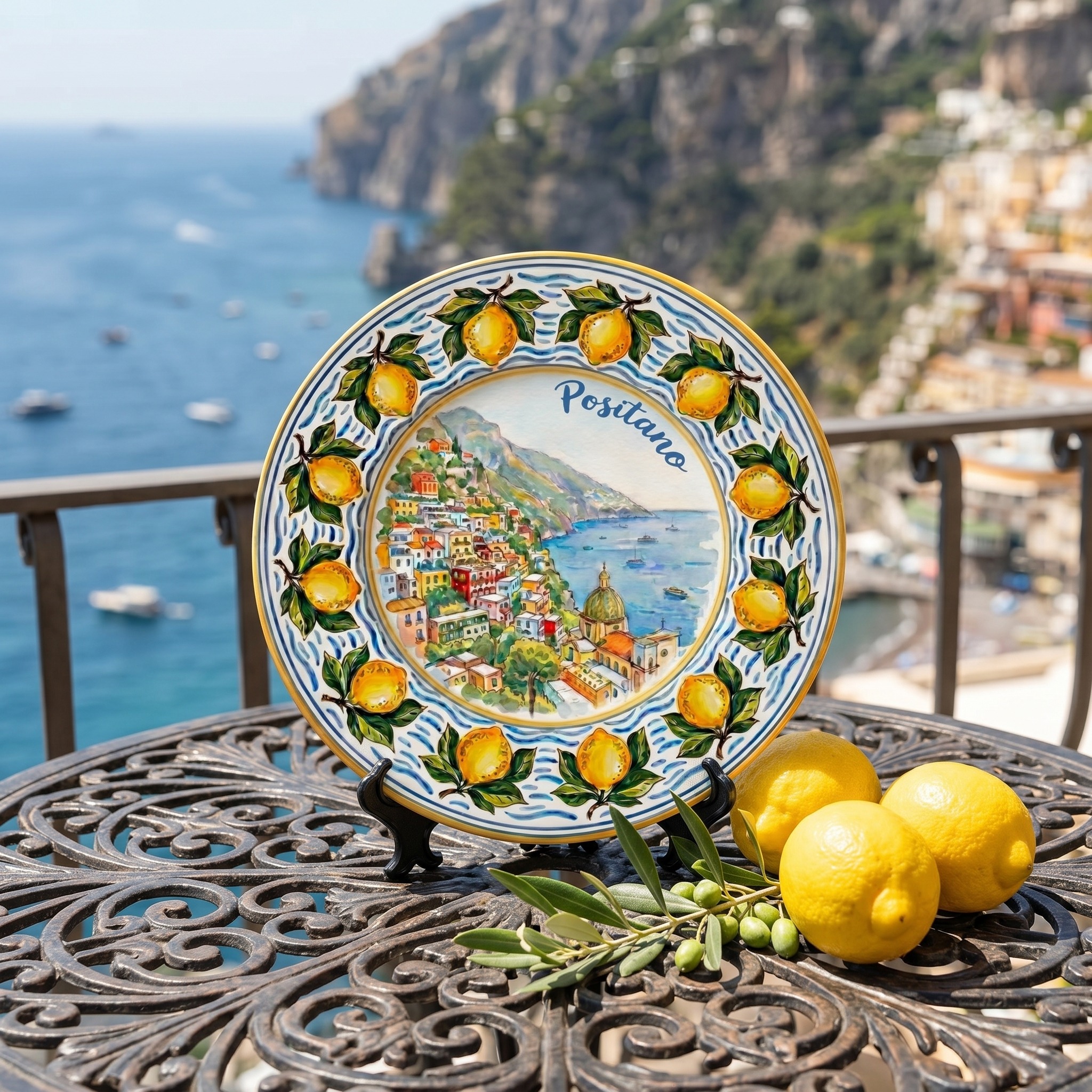 Positano Italy Travel Gift Ceramic Display Plate Amalfi Coast Decor - Image 10