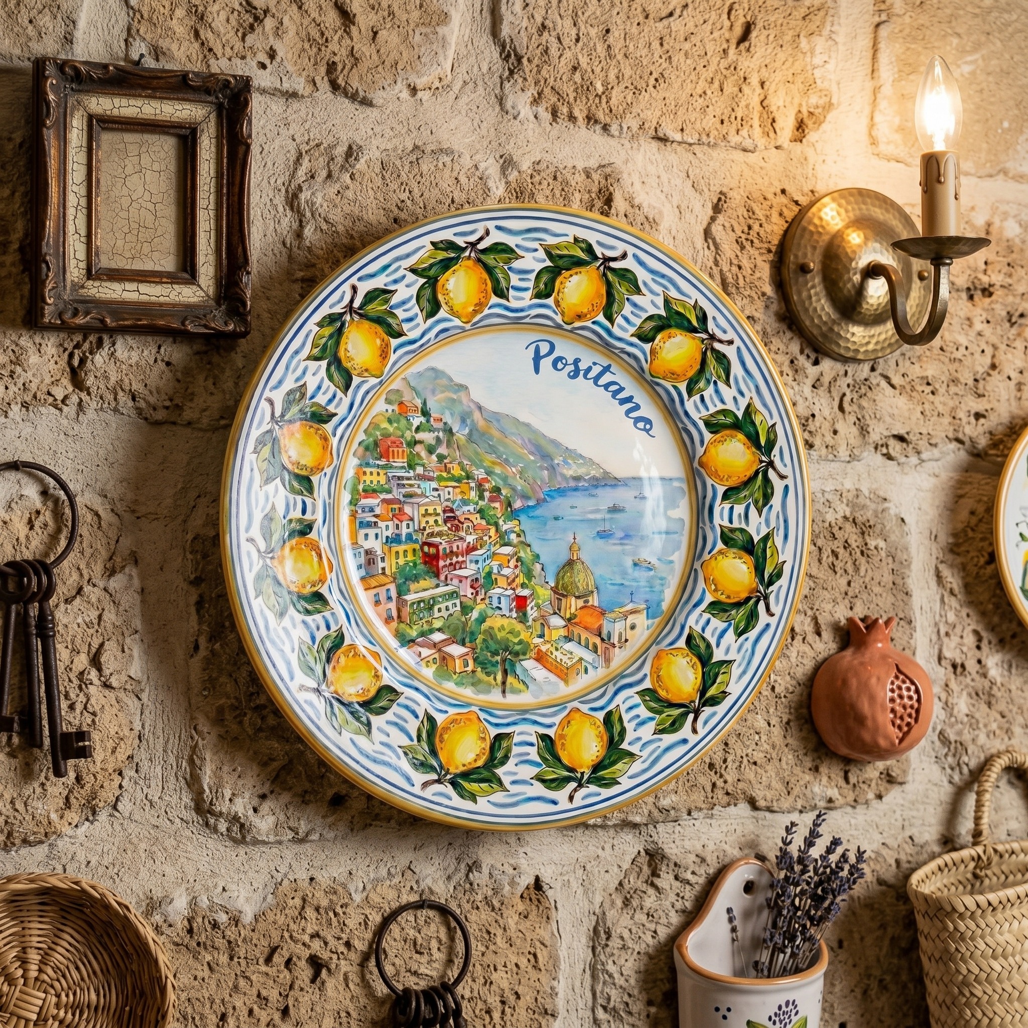 Positano Italy Travel Gift Ceramic Display Plate Amalfi Coast Decor - Image 3