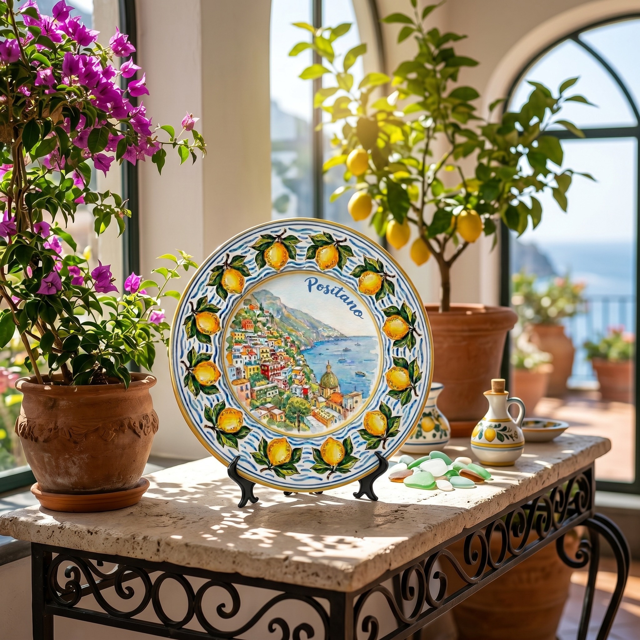 Positano Italy Travel Gift Ceramic Display Plate Amalfi Coast Decor - Image 5