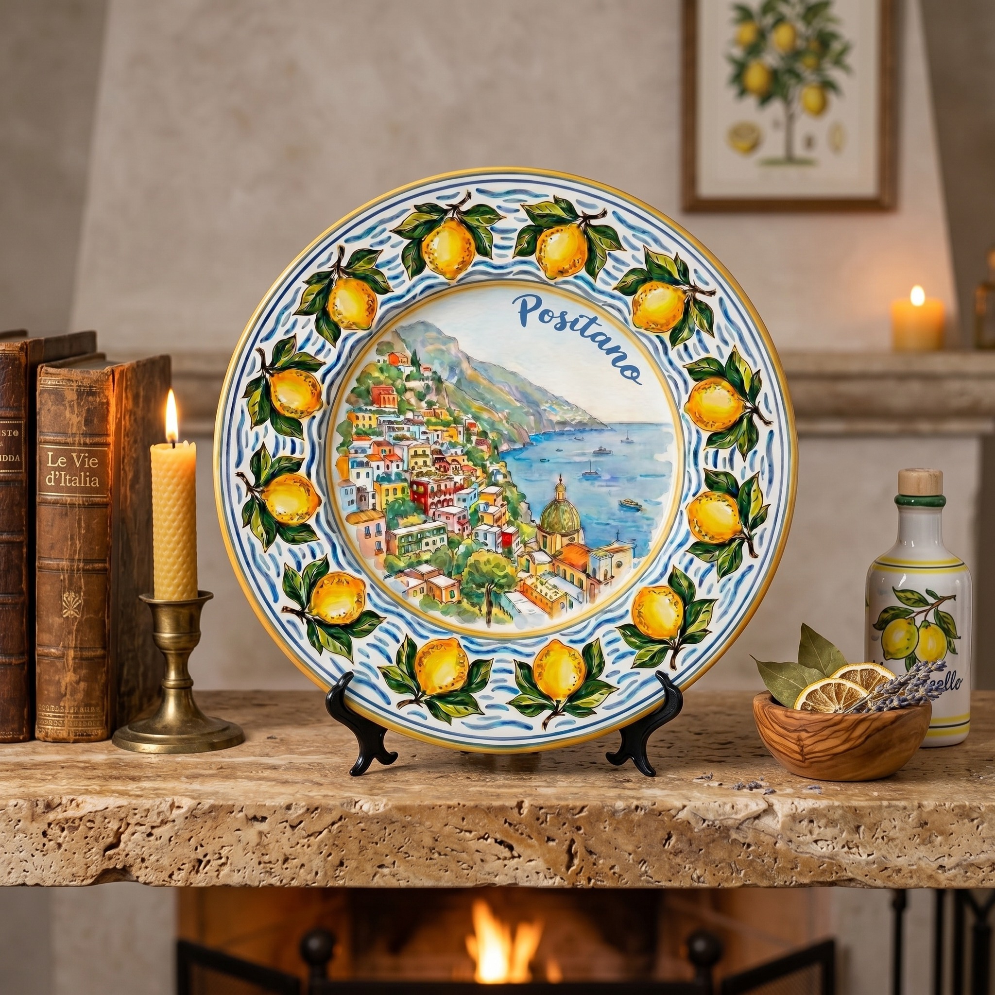 Positano Italy Travel Gift Ceramic Display Plate Amalfi Coast Decor - Image 6