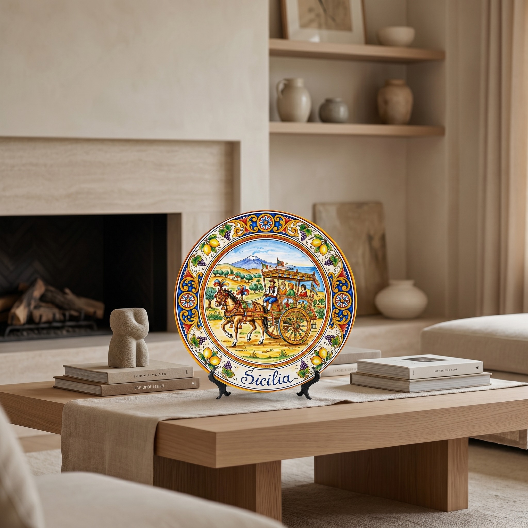 Traditional Carretto Siciliano Display Plate - Sicilian Folk Art Heritage Decor - Image 6