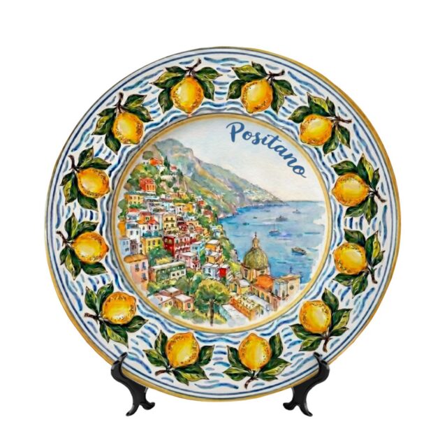 Positano Italy Travel Gift Ceramic Display Plate Amalfi Coast Decor