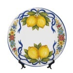 Vibrant Yellow Lemons Ceramic Style Display Plate Inspired by Southern Italy Springtime Kitchen Decor