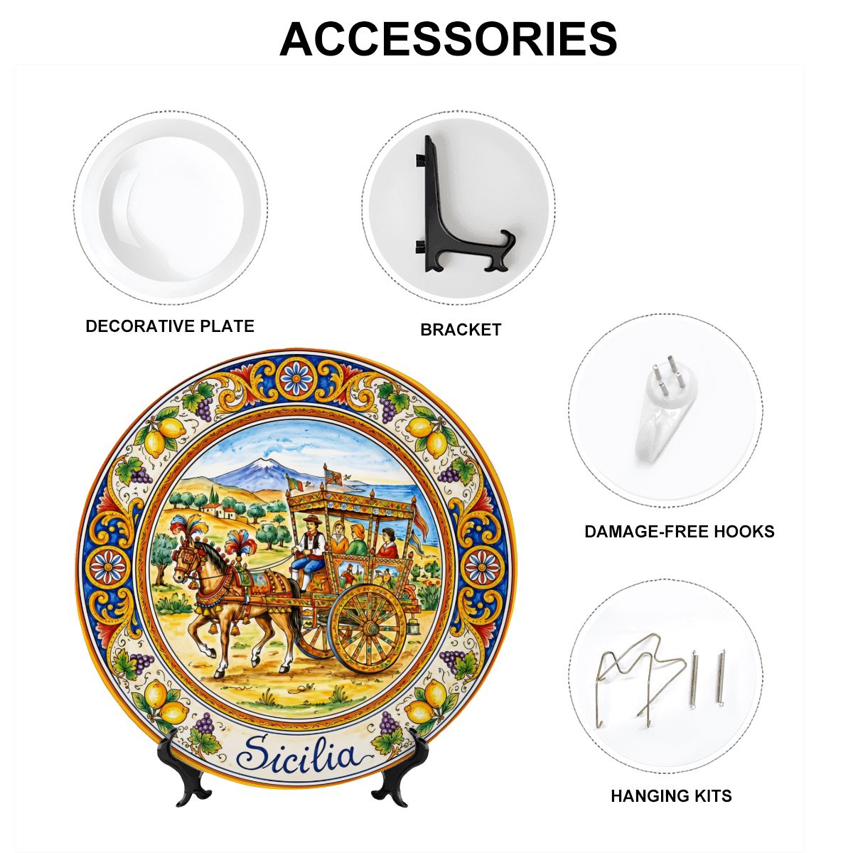 Traditional Carretto Siciliano Display Plate - Sicilian Folk Art Heritage Decor - Image 12