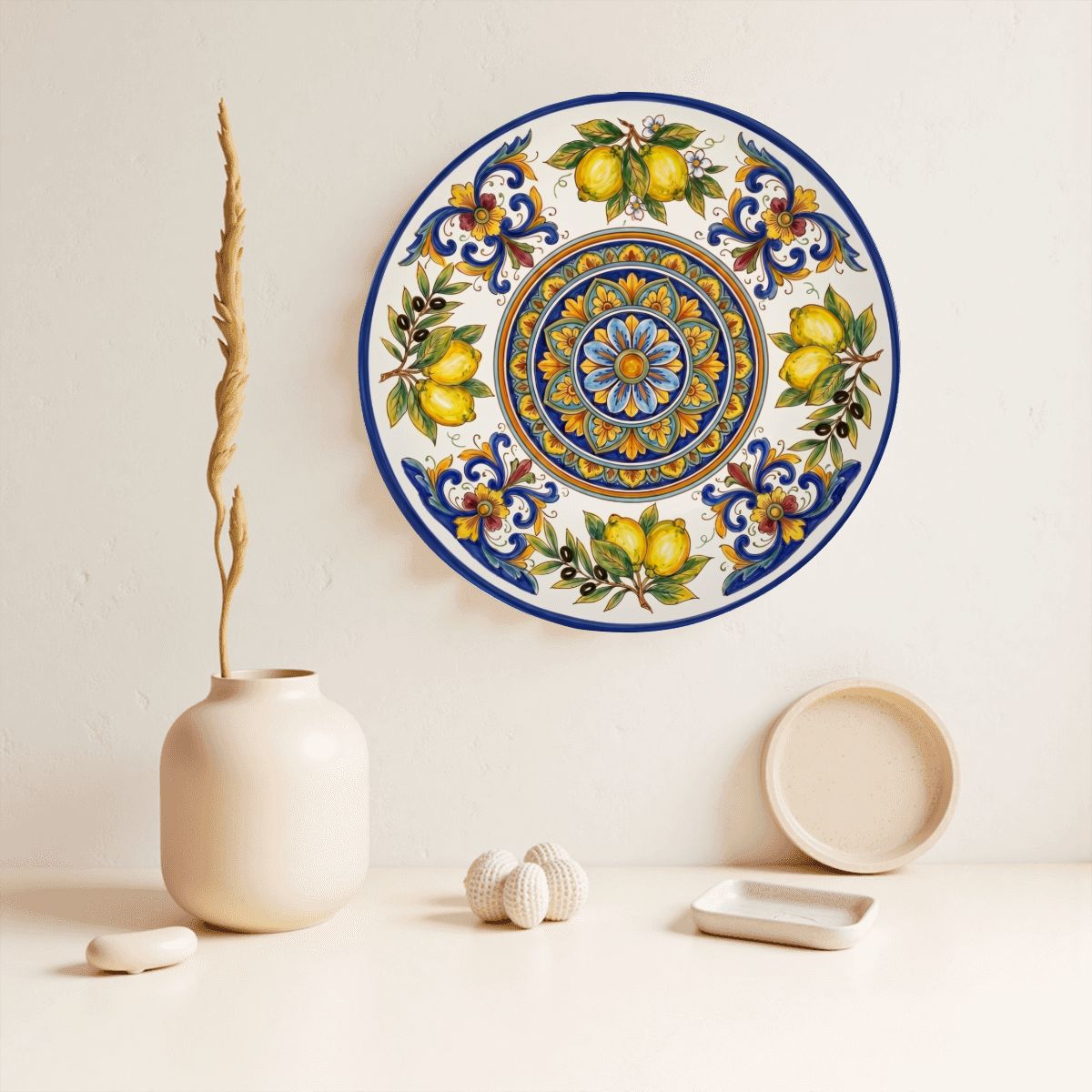 Vibrant Display Plate Inspired by Sicily – Mediterranean Lemon Ceramic Art - Image 13