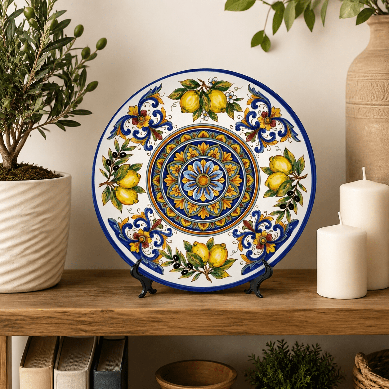 Vibrant Display Plate Inspired by Sicily – Mediterranean Lemon Ceramic Art - Image 14