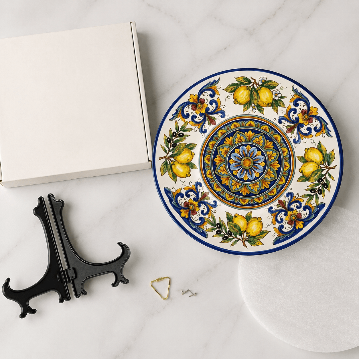 Vibrant Display Plate Inspired by Sicily – Mediterranean Lemon Ceramic Art - Image 4