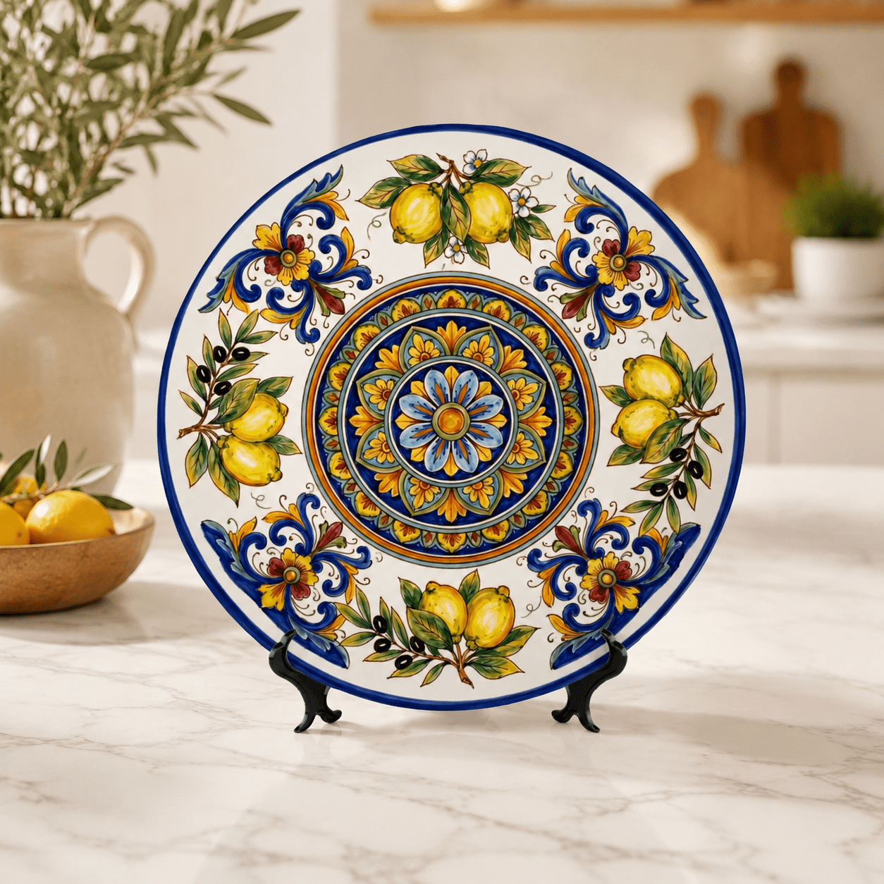Vibrant Display Plate Inspired by Sicily – Mediterranean Lemon Ceramic Art - Image 6