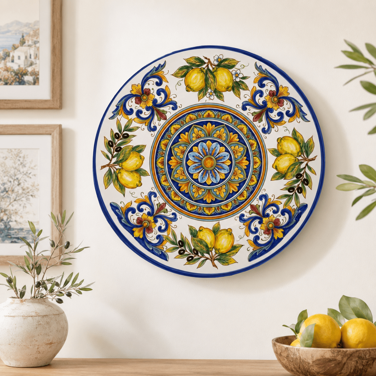 Vibrant Display Plate Inspired by Sicily – Mediterranean Lemon Ceramic Art - Image 7