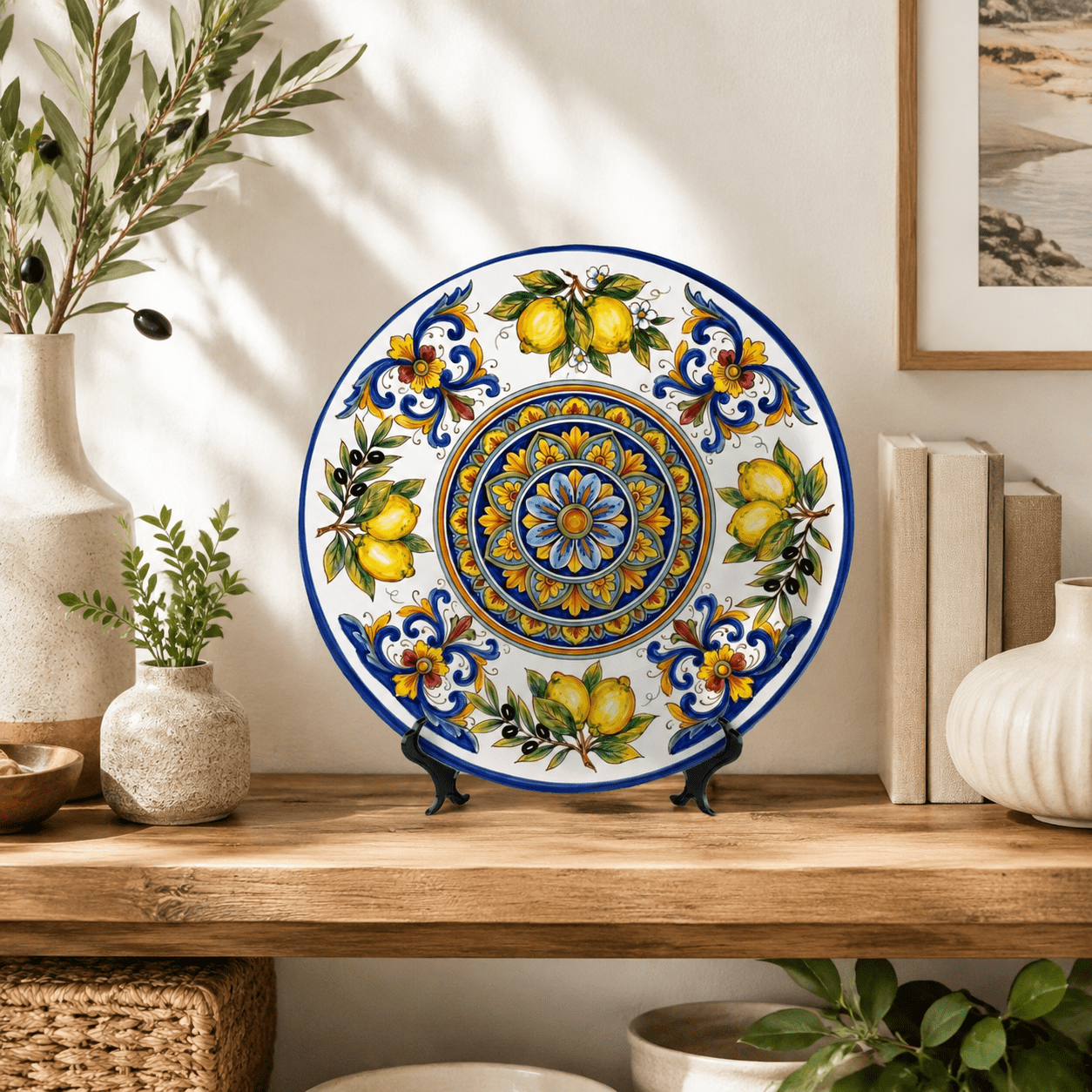 Vibrant Display Plate Inspired by Sicily – Mediterranean Lemon Ceramic Art - Image 8