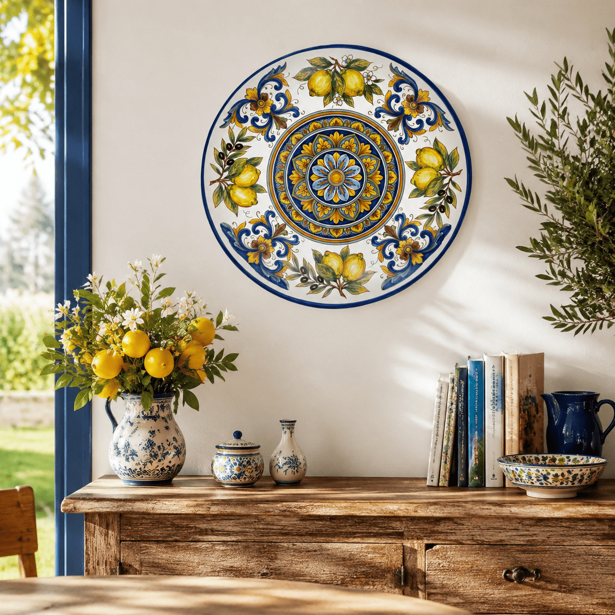 Vibrant Display Plate Inspired by Sicily – Mediterranean Lemon Ceramic Art - Image 9