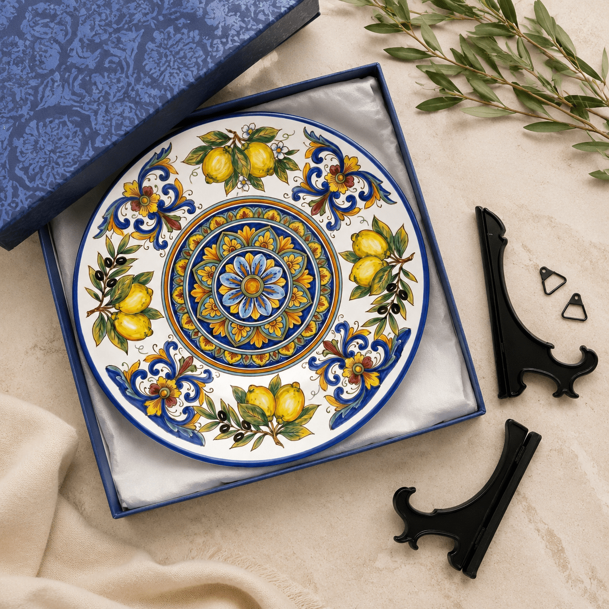 Vibrant Display Plate Inspired by Sicily – Mediterranean Lemon Ceramic Art - Image 11