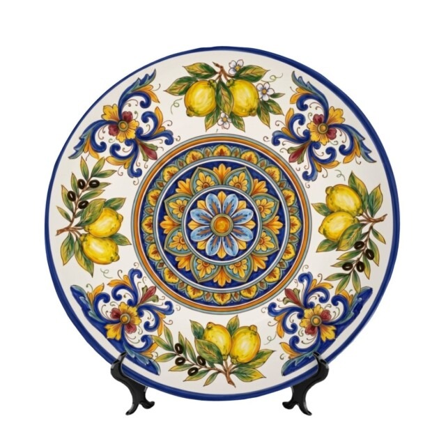 Vibrant Display Plate Inspired by Sicily – Mediterranean Lemon Ceramic Art