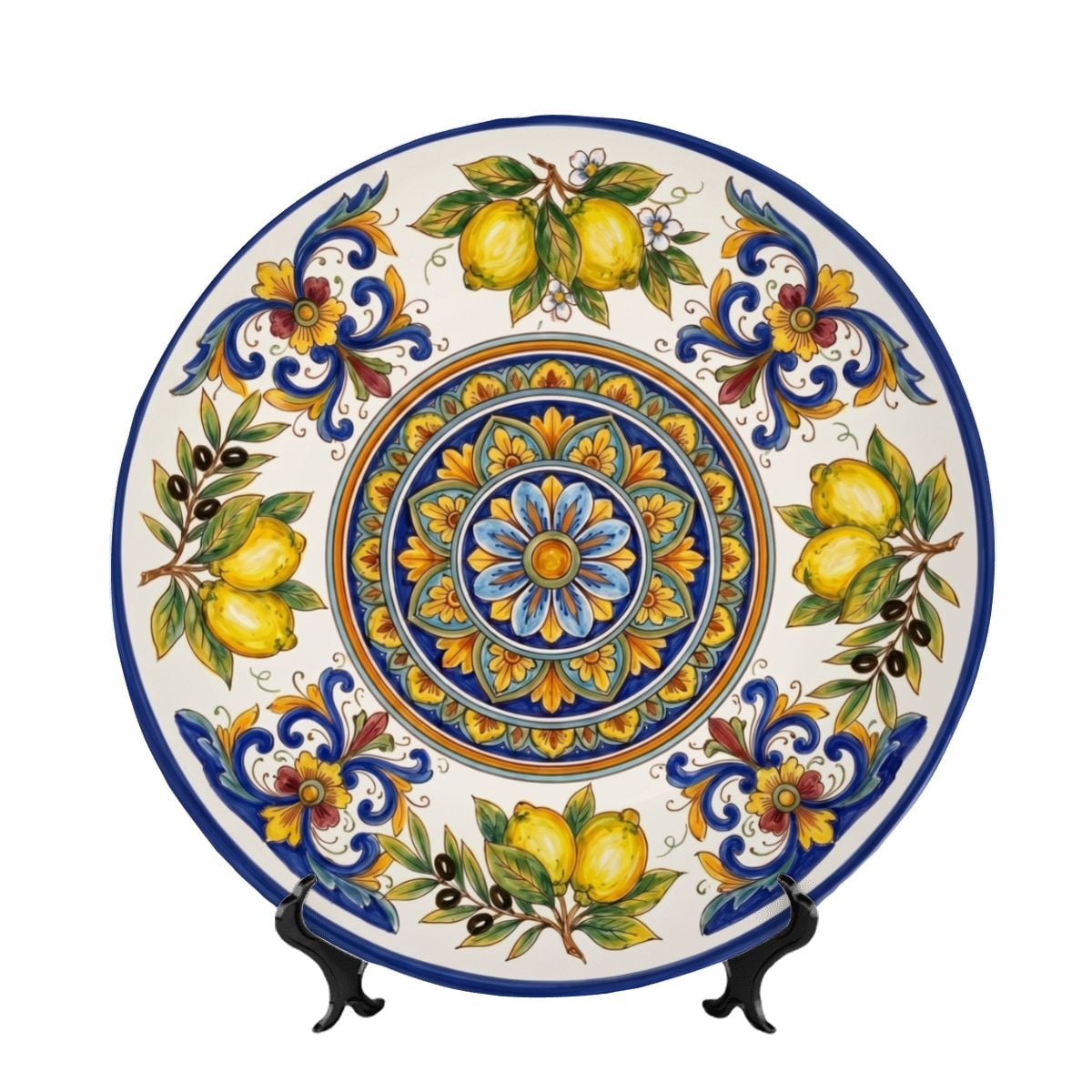 Vibrant Display Plate Inspired by Sicily – Mediterranean Lemon Ceramic Art