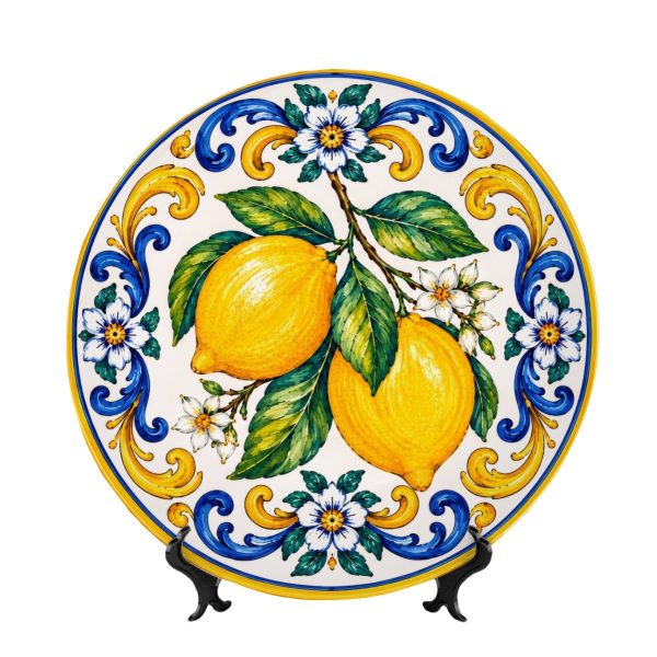 Vibrant Amalfi Coast Vibe Yellow Citrus Ceramic Display Plate